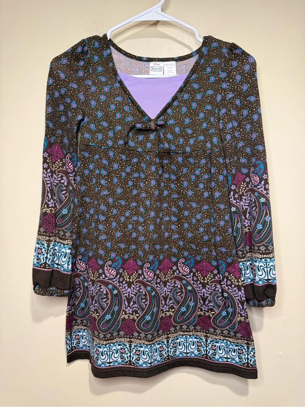 DISNEY WIZARDS OF WAVERLY PLACE DRESS SIZE 10/12 y2k paisley